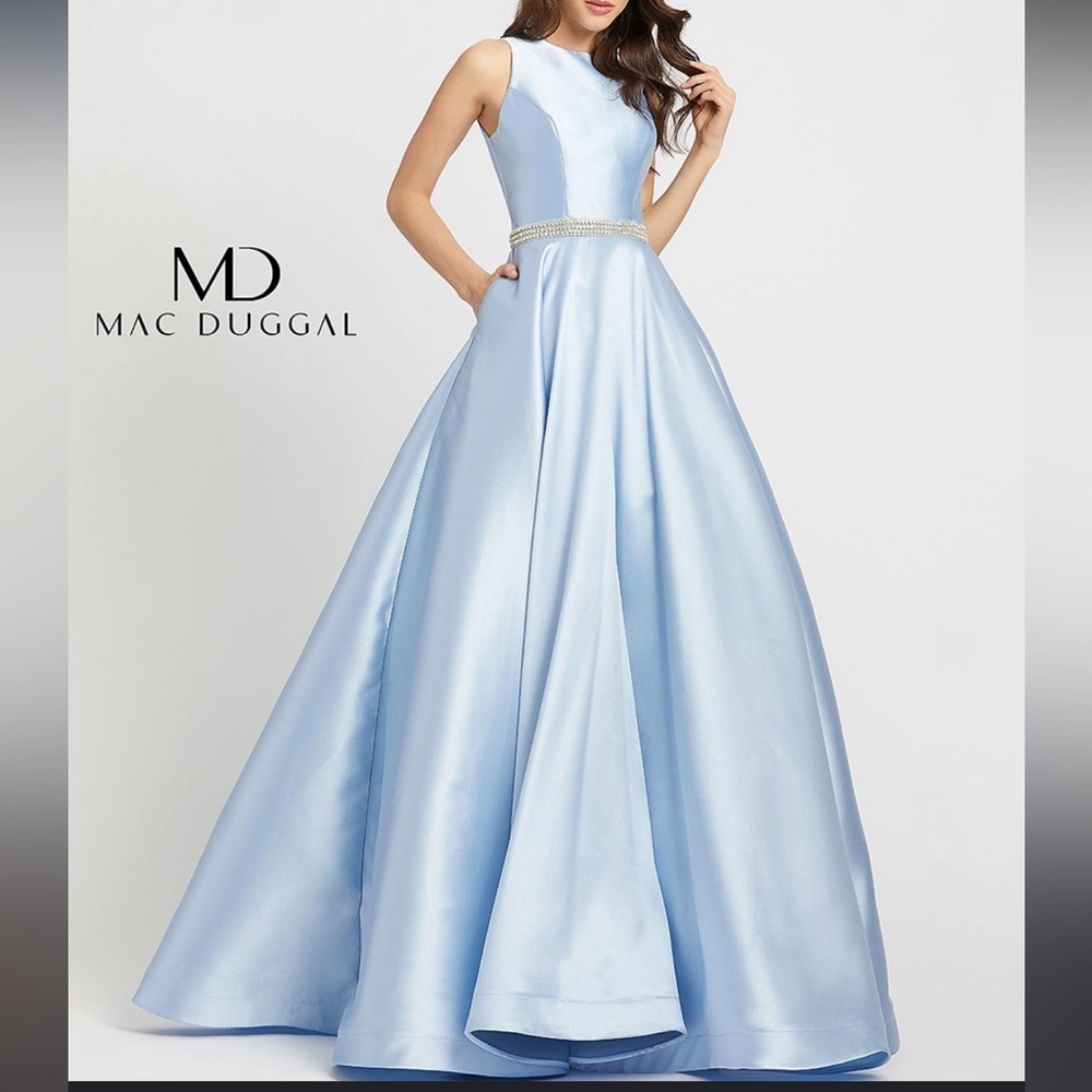 IEENA for MacDuggal Blue Ball Gown with Pockets